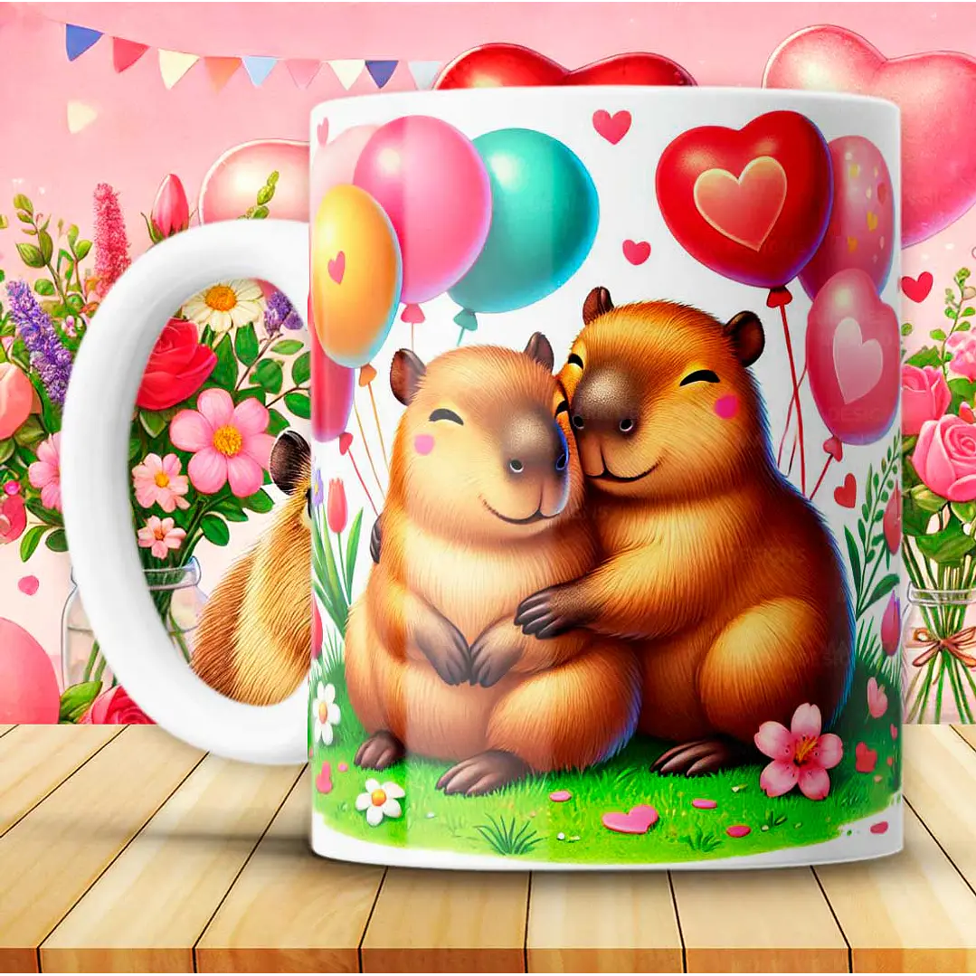 12 Artes para Caneca Capivara Dia dos Namorados Arquivo em Jpg 4