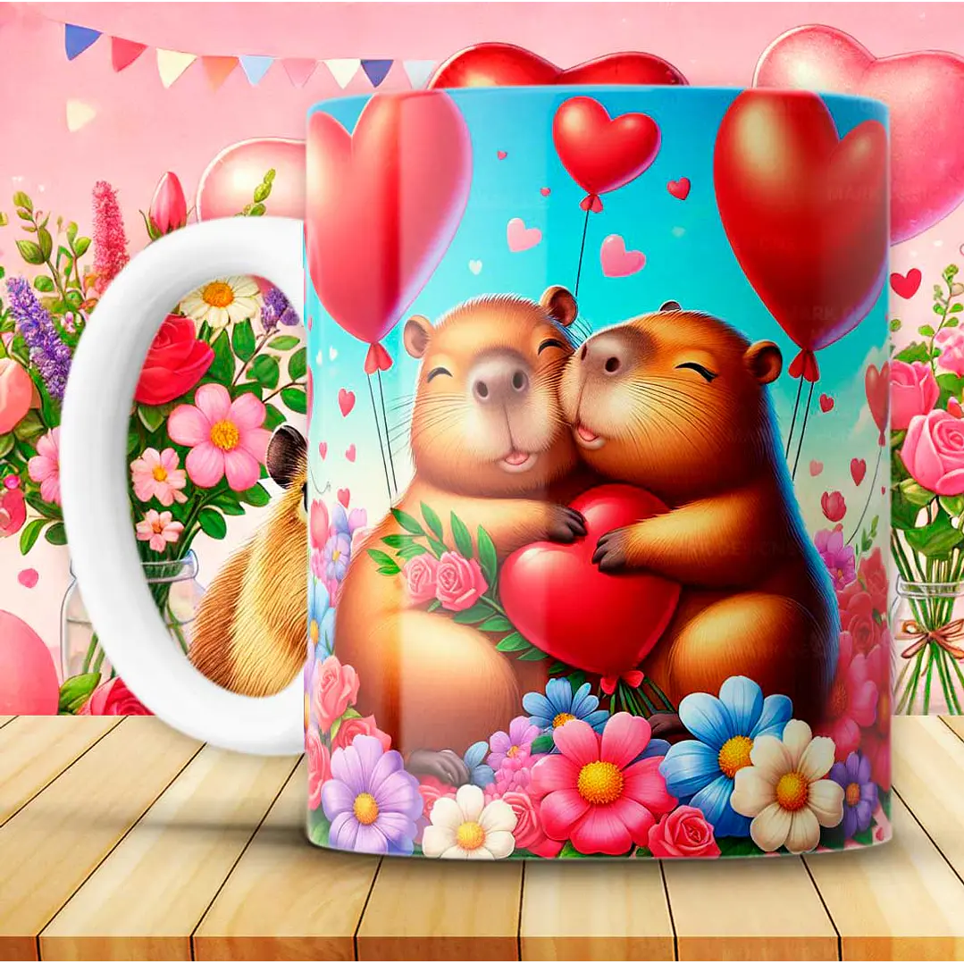 12 Artes para Caneca Capivara Dia dos Namorados Arquivo em Jpg 9
