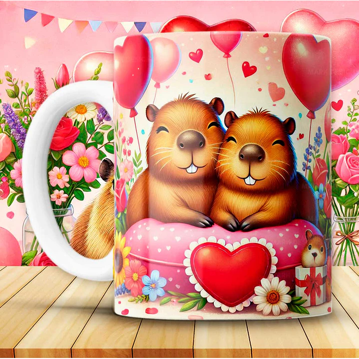 12 Artes para Caneca Capivara Dia dos Namorados Arquivo em Jpg 10