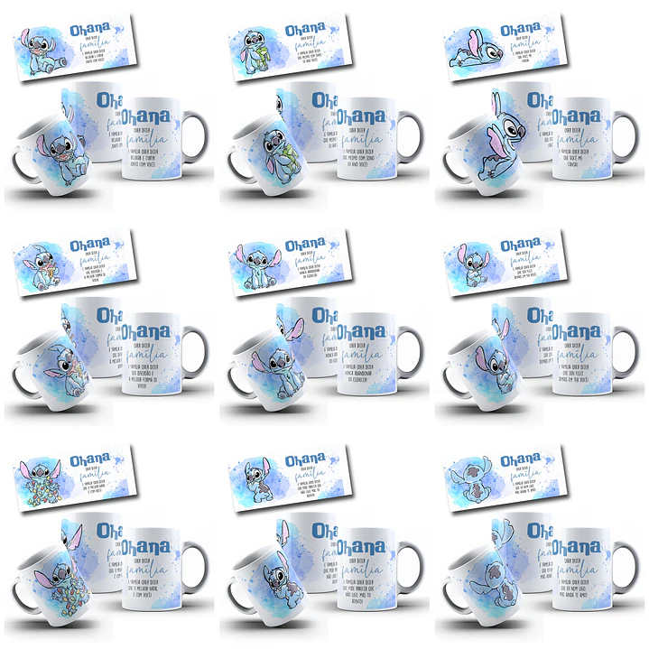 17 Artes para Caneca Stitch Familia Ohana Arquivo em Jpg 1