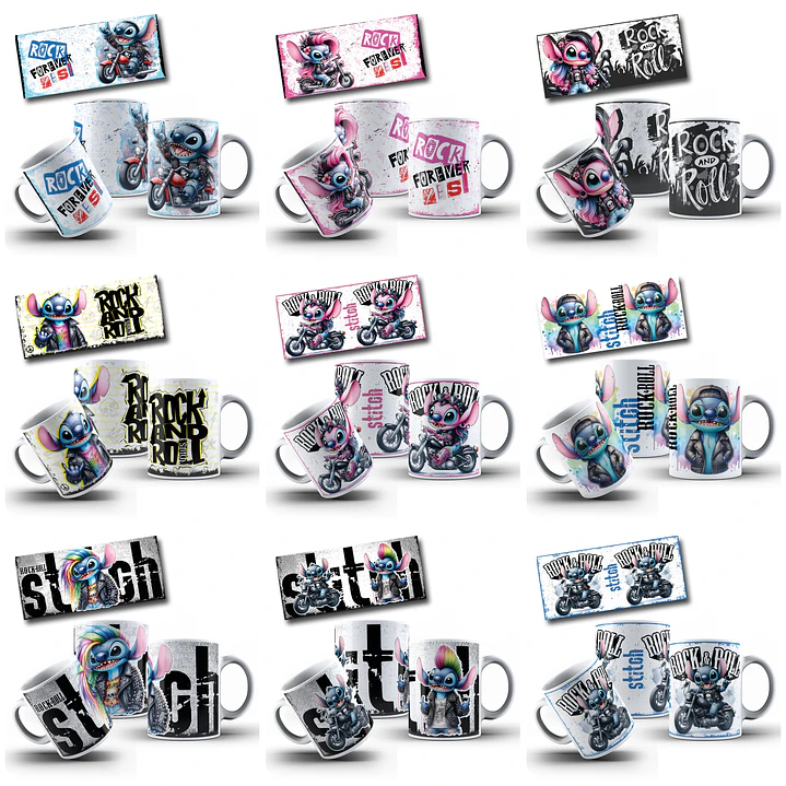 20 Artes para Caneca Stitch Rock Arquivo em Jpg  1