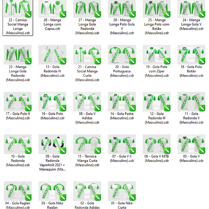 28 Modelos de Mockups para Camisas Masculinas em CorelDraw 2