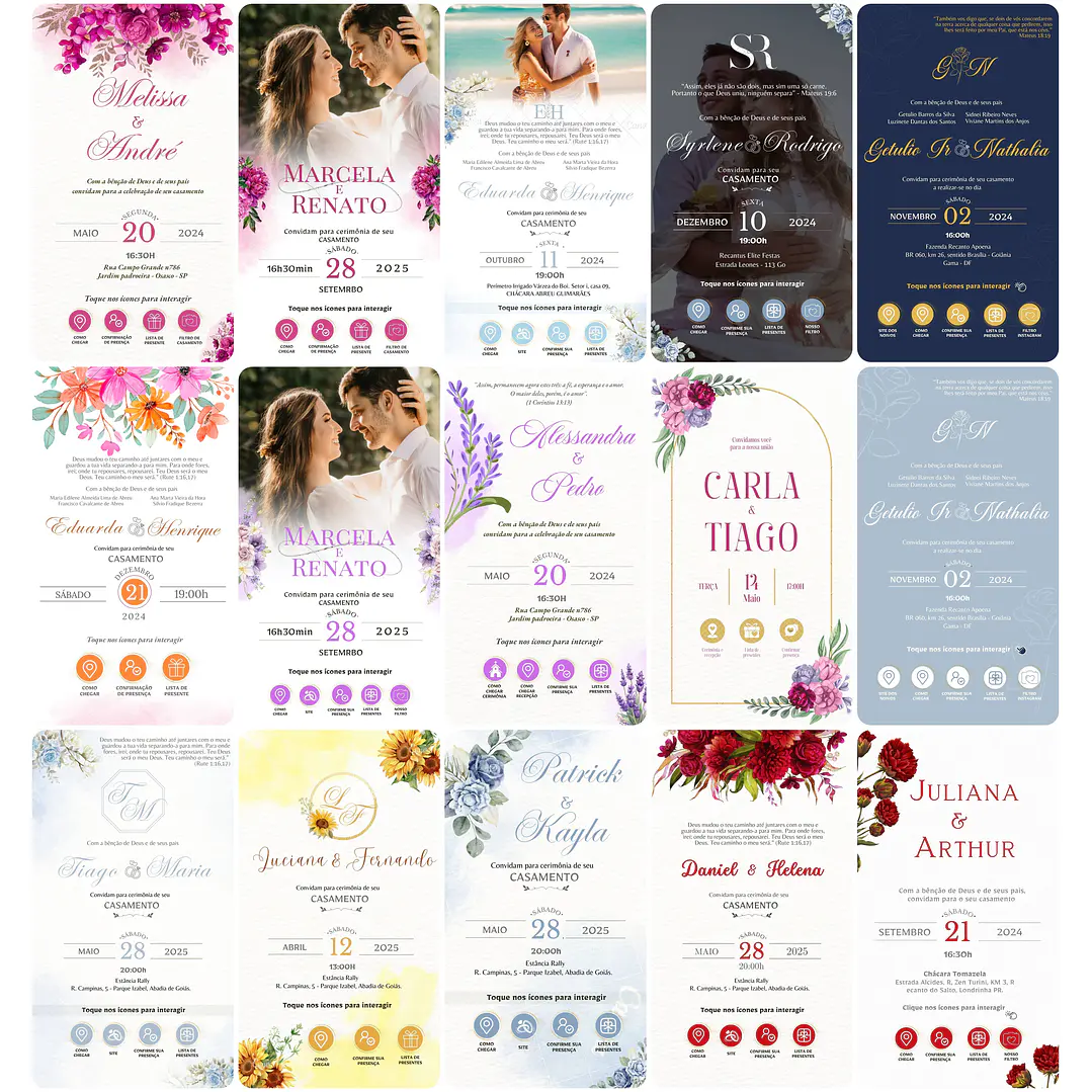 100 Modelos de Convites para Casamento em Canva 1