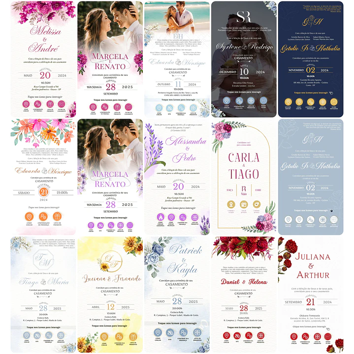100 Modelos de Convites para Casamento em Canva 1