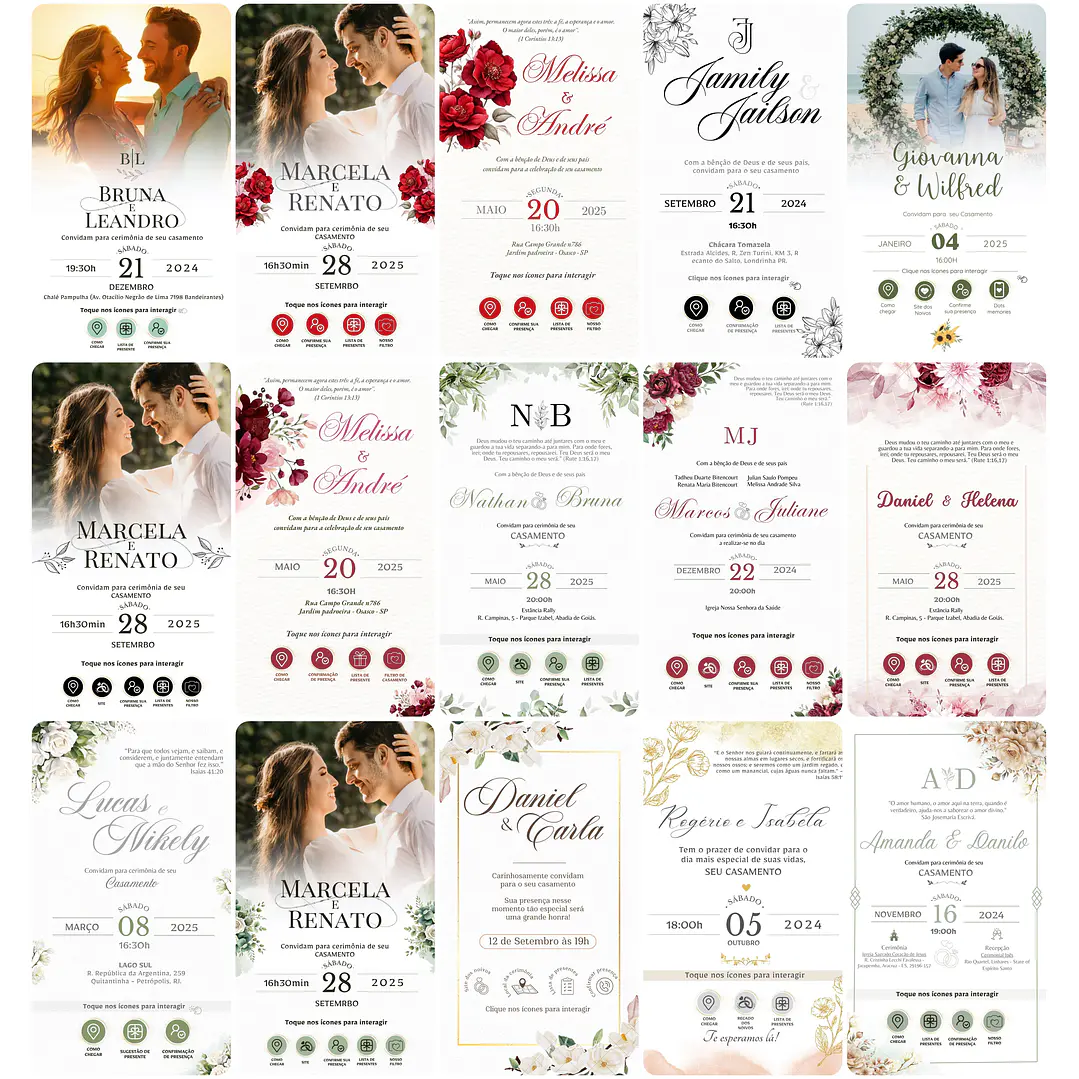 100 Modelos de Convites para Casamento em Canva 2