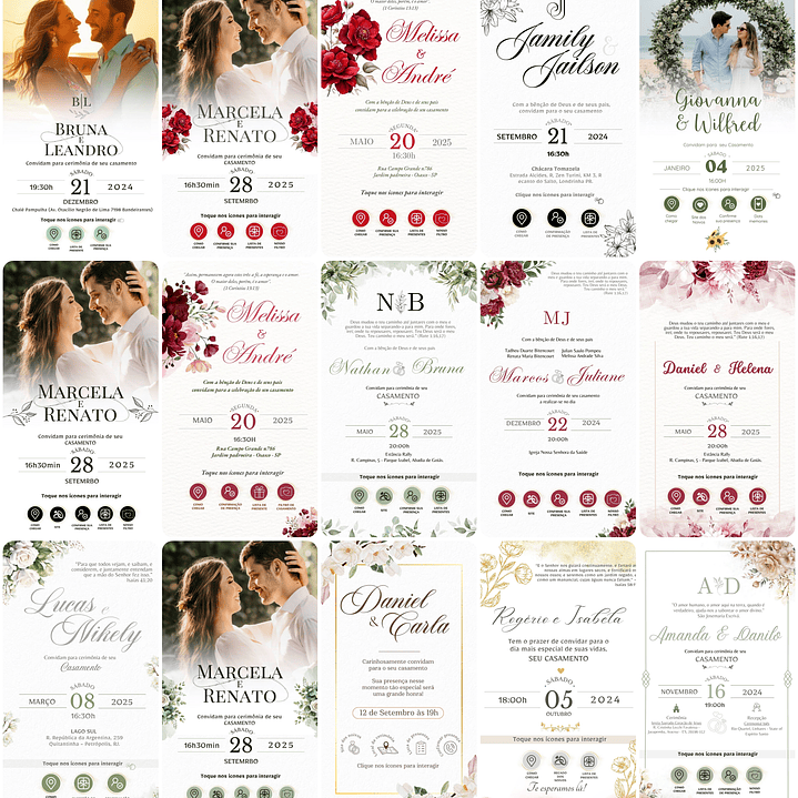100 Modelos de Convites para Casamento em Canva 2