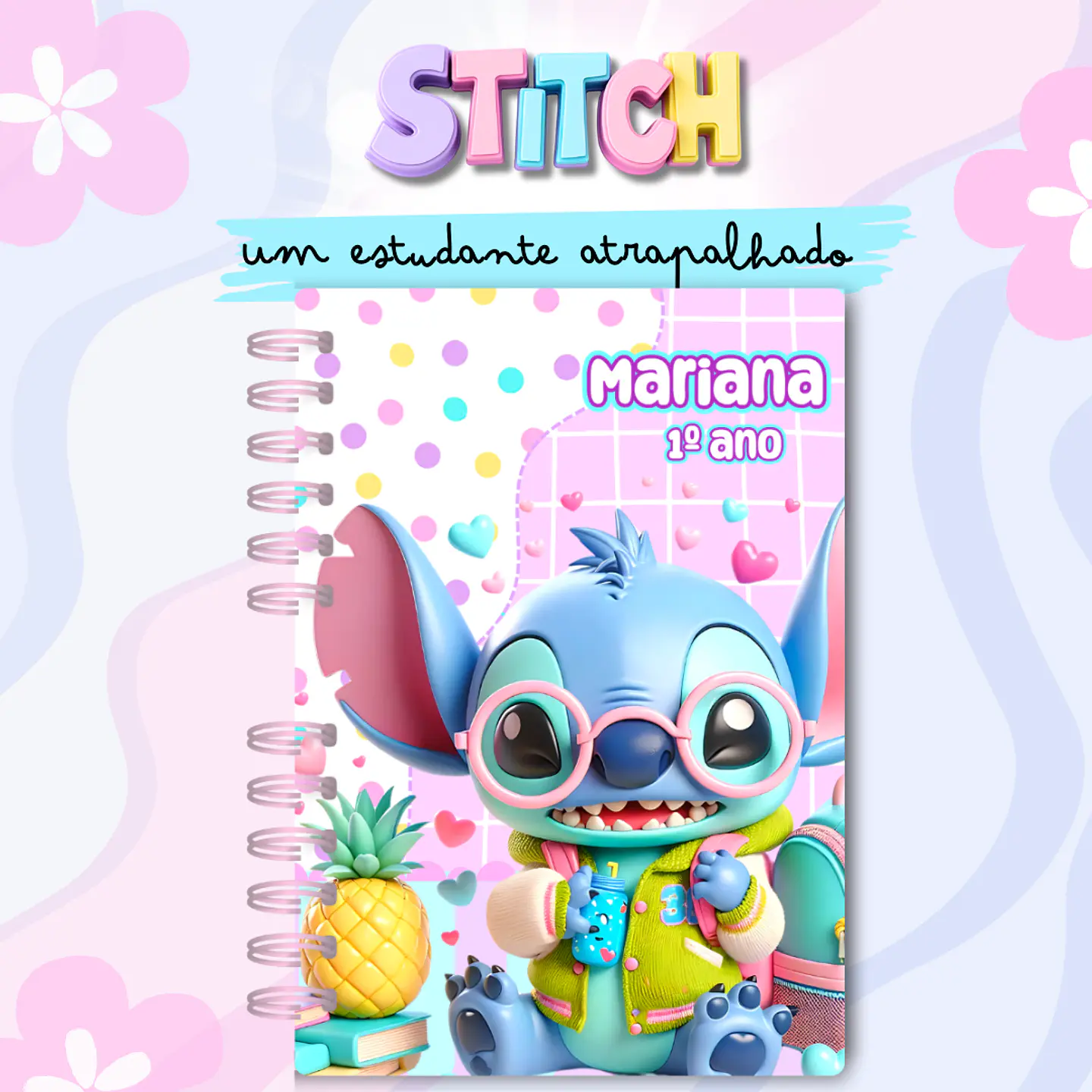 Arquivo Caderno Stitch Estudante Atrapalhado em Pdf 1