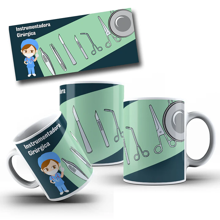 3 Artes para Caneca Instrumentador Arquivo Editável 2