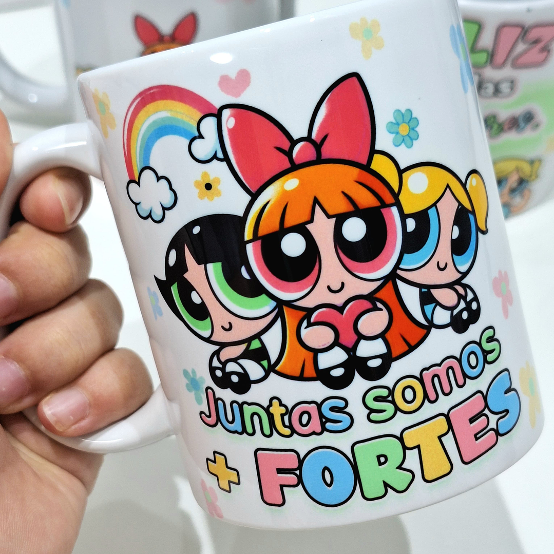 7 Artes para Caneca Dia das Mulheres Meninas Super Poderosas Arquivo em Jpg 4