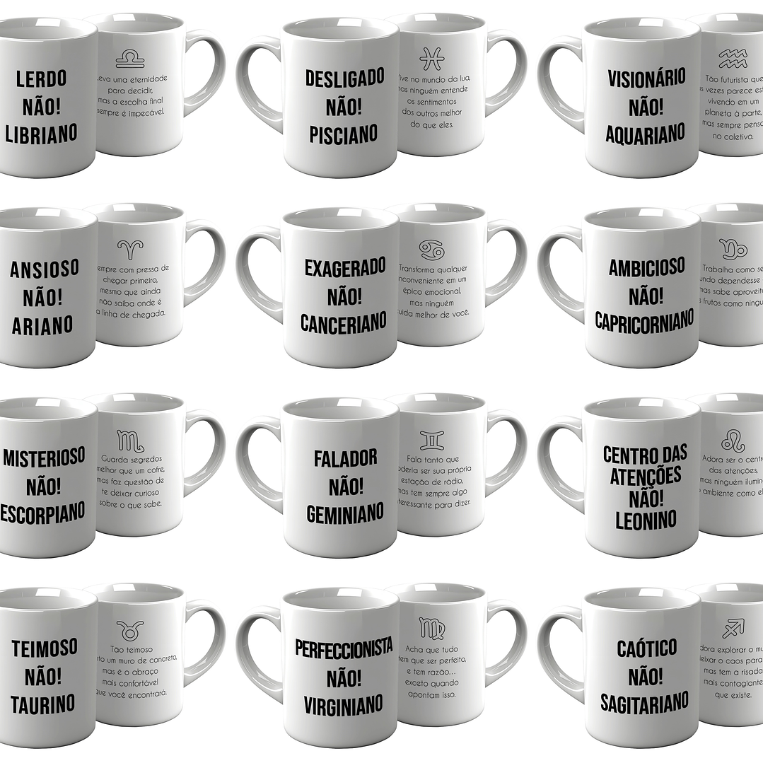24 Artes para Caneca e Azulejo Signos Arquivo em Png 1