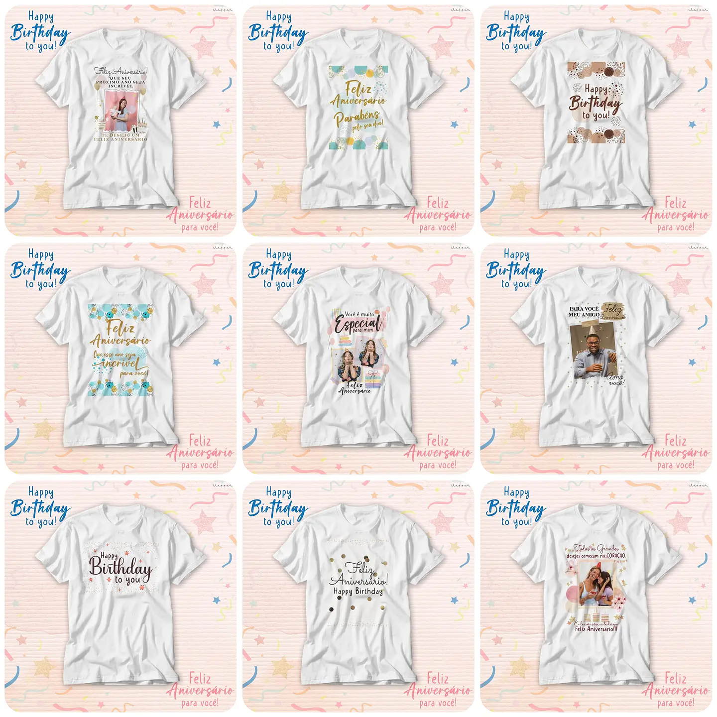 62 Artes para Caneca e Camisa Aniversário Arquivo Editável 2