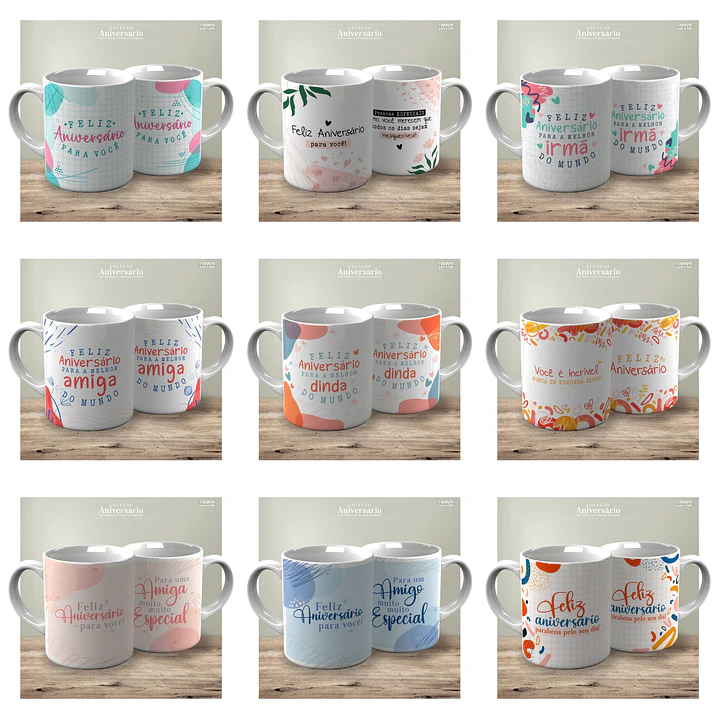 62 Artes para Caneca e Camisa Aniversário Arquivo Editável 5
