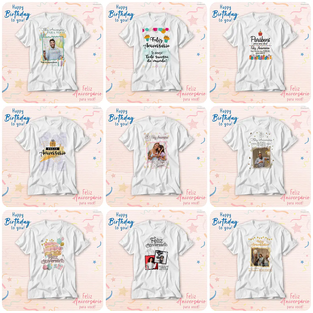 62 Artes para Caneca e Camisa Aniversário Arquivo Editável 6