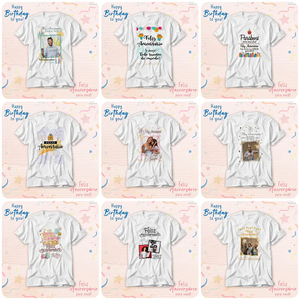 62 Artes para Caneca e Camisa Aniversário Arquivo Editável 6