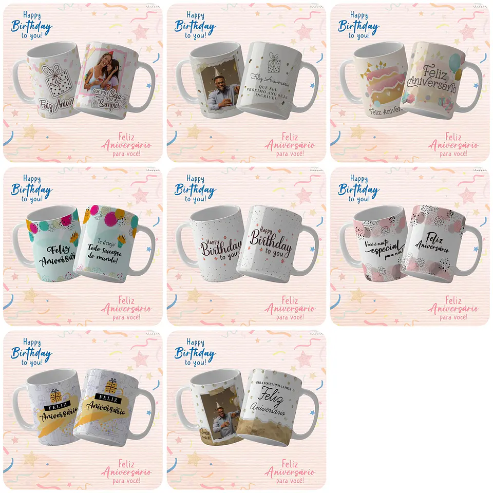 62 Artes para Caneca e Camisa Aniversário Arquivo Editável 7
