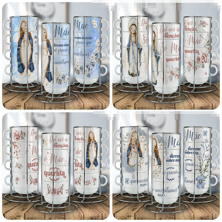 14 Artes para Caneca Torre de Xicaras Arquivo Editável 1