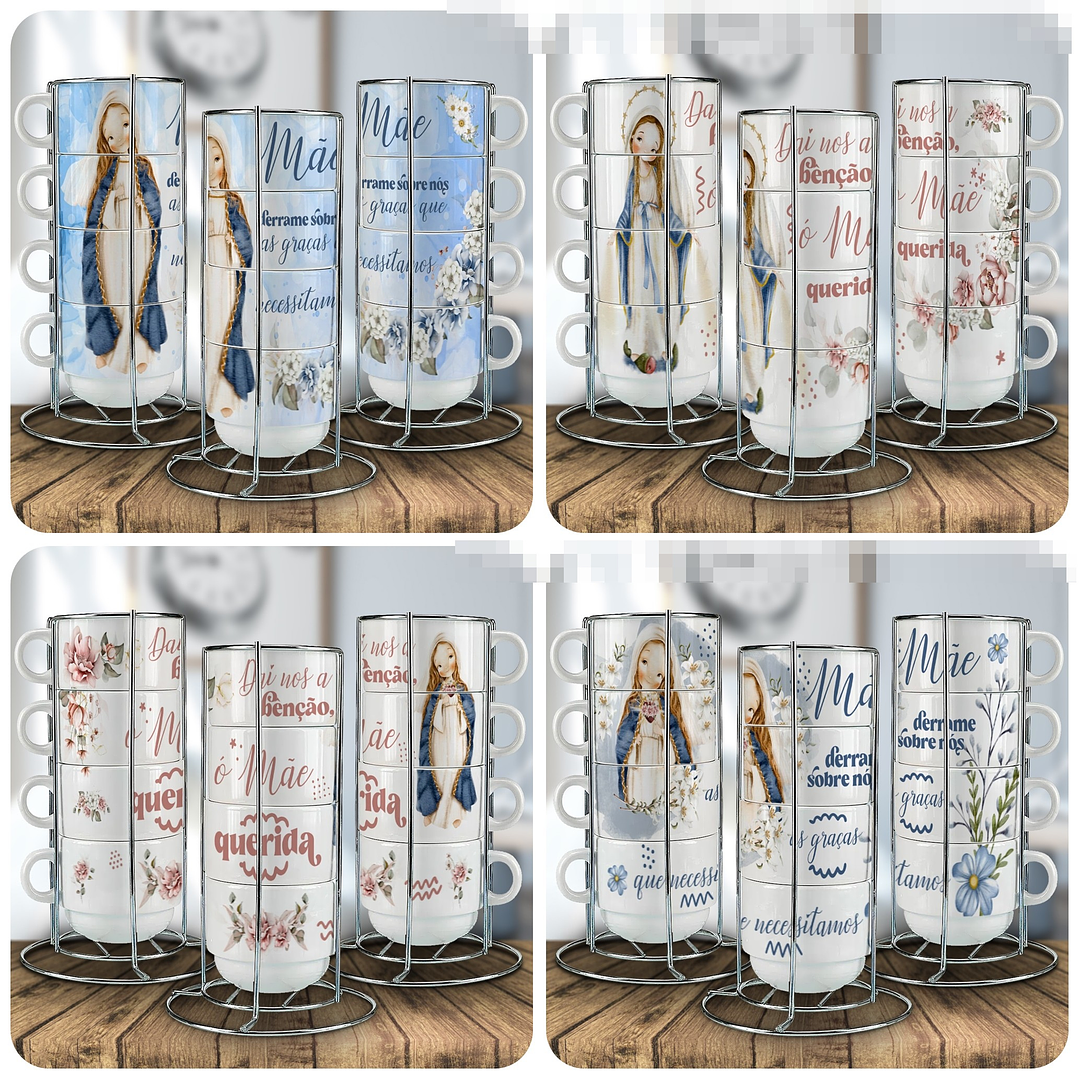 14 Artes para Caneca Torre de Xicaras Arquivo Editável 1