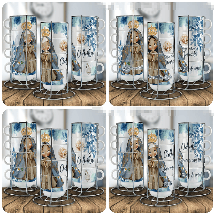 14 Artes para Caneca Torre de Xicaras Arquivo Editável 3