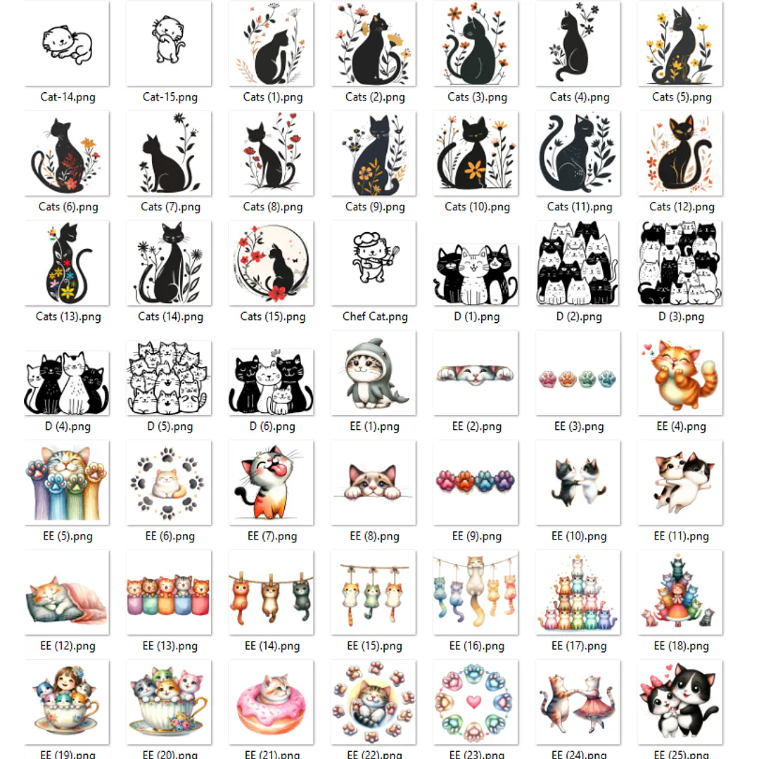 Kit Digital Gatinhos em Png 2