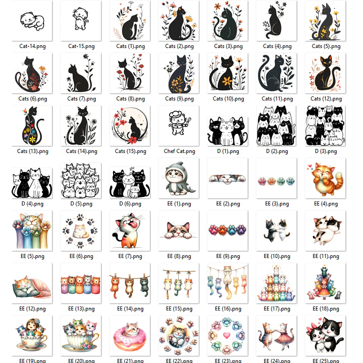 Kit Digital Gatinhos em Png 2
