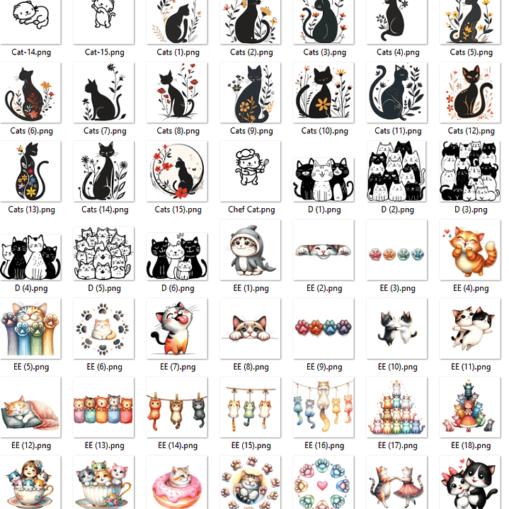 Kit Digital Gatinhos em Png 2