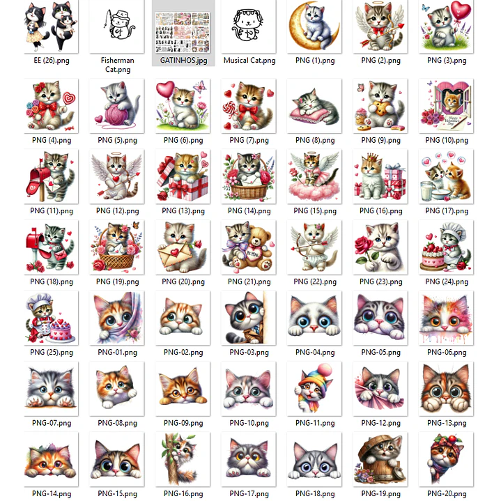 Kit Digital Gatinhos em Png 3