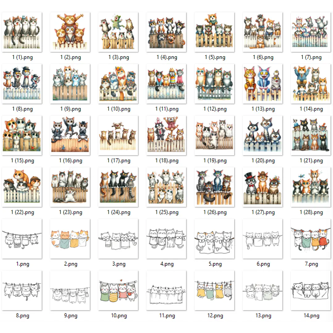 Kit Digital Gatinhos em Png 4