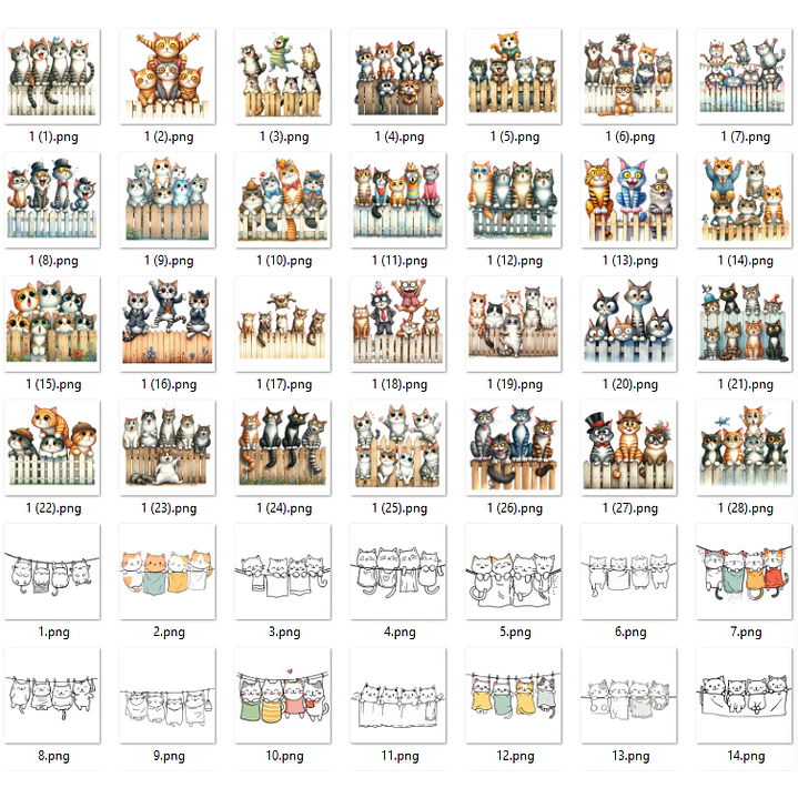 Kit Digital Gatinhos em Png 4