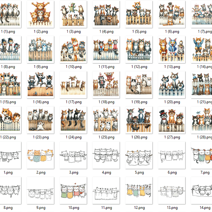 Kit Digital Gatinhos em Png 4