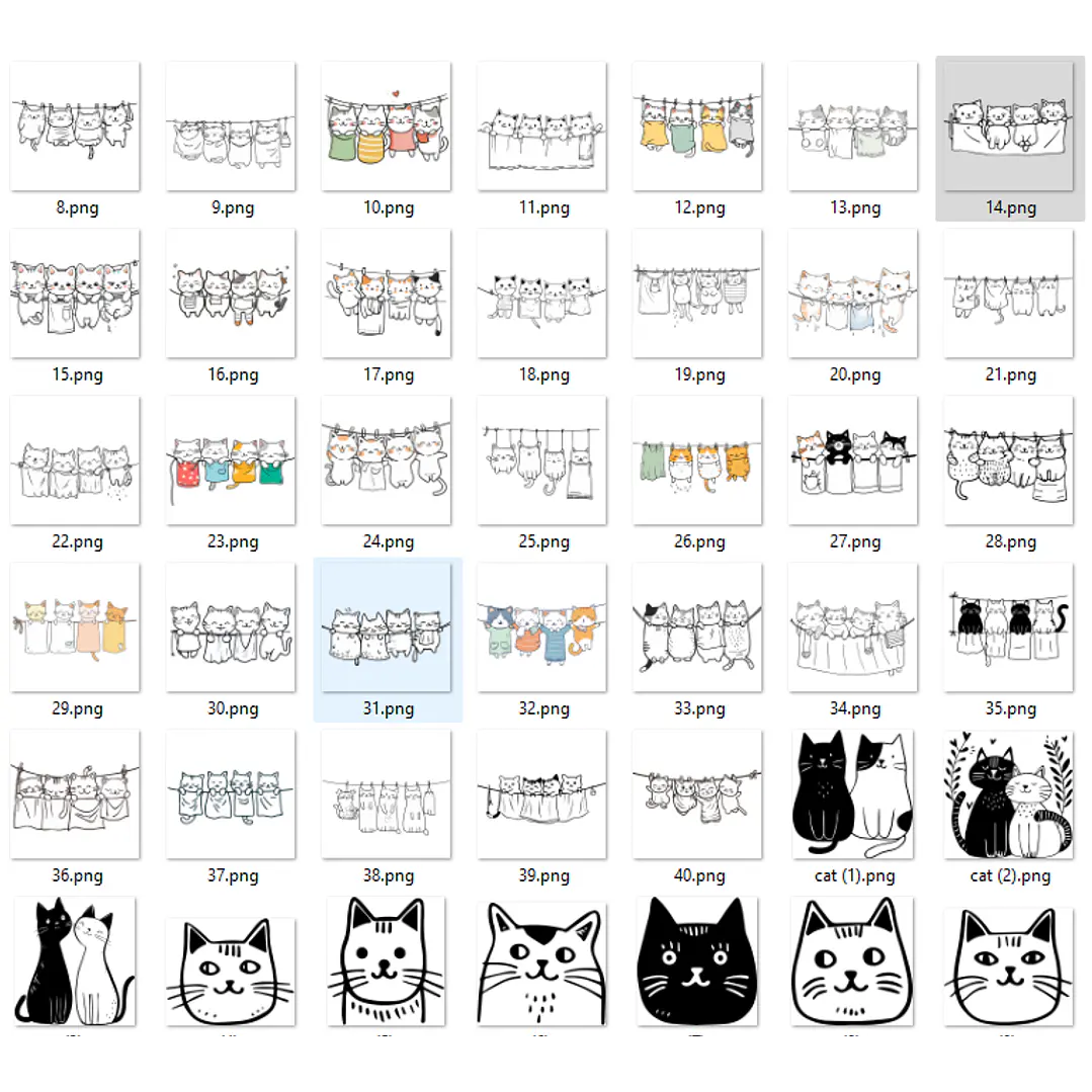 Kit Digital Gatinhos em Png 5