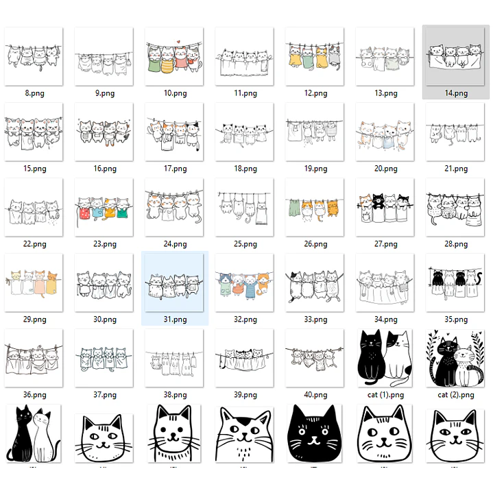 Kit Digital Gatinhos em Png 5