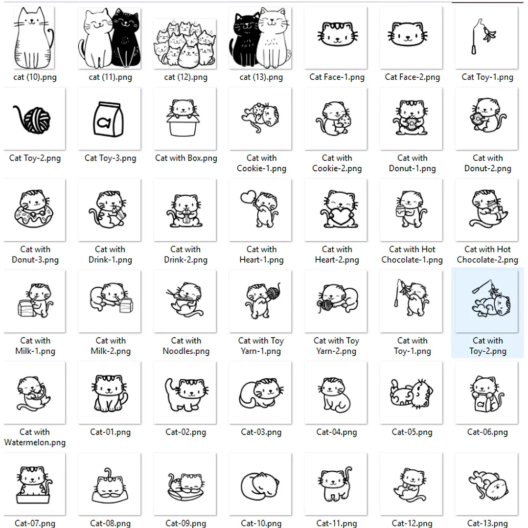 Kit Digital Gatinhos em Png 6