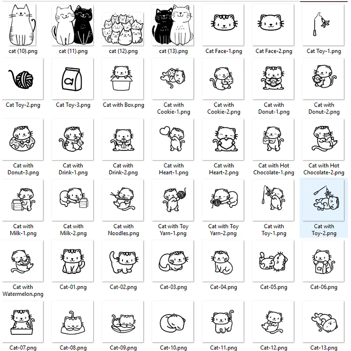 Kit Digital Gatinhos em Png 6