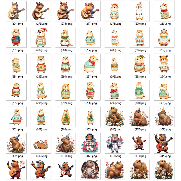 Kit Digital Capivara em Png  2
