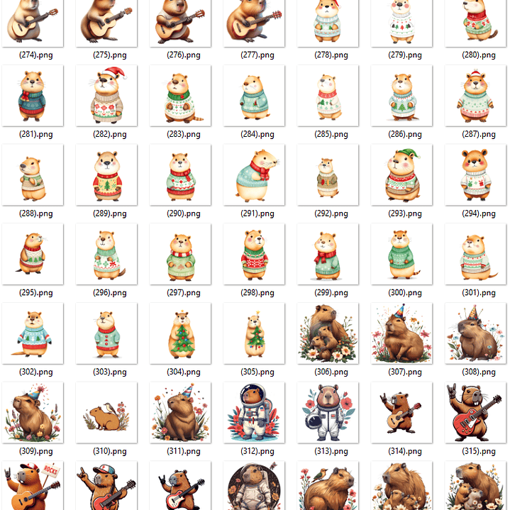 Kit Digital Capivara em Png  2