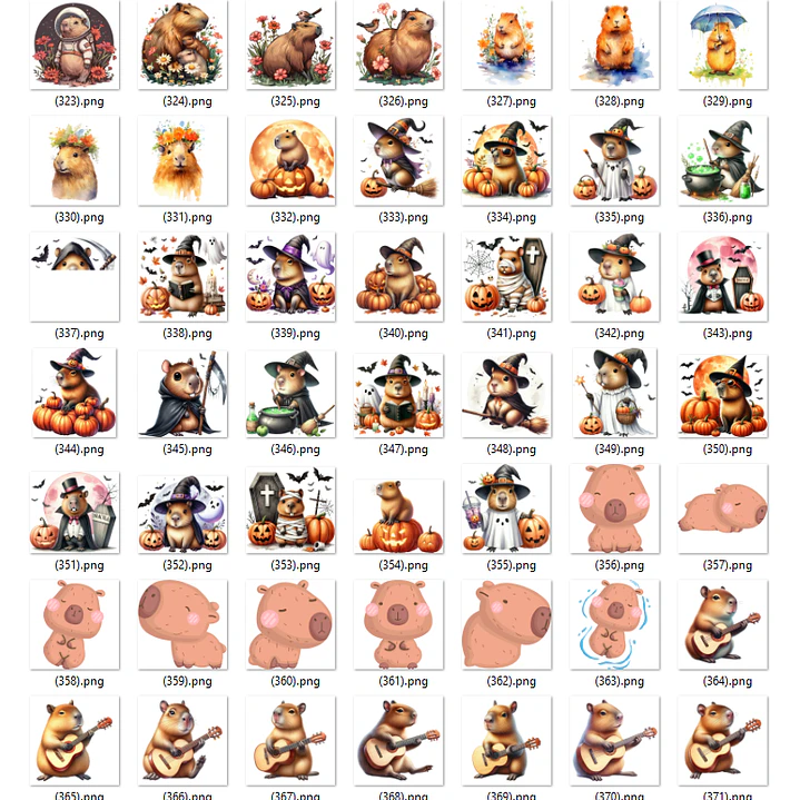 Kit Digital Capivara em Png  3