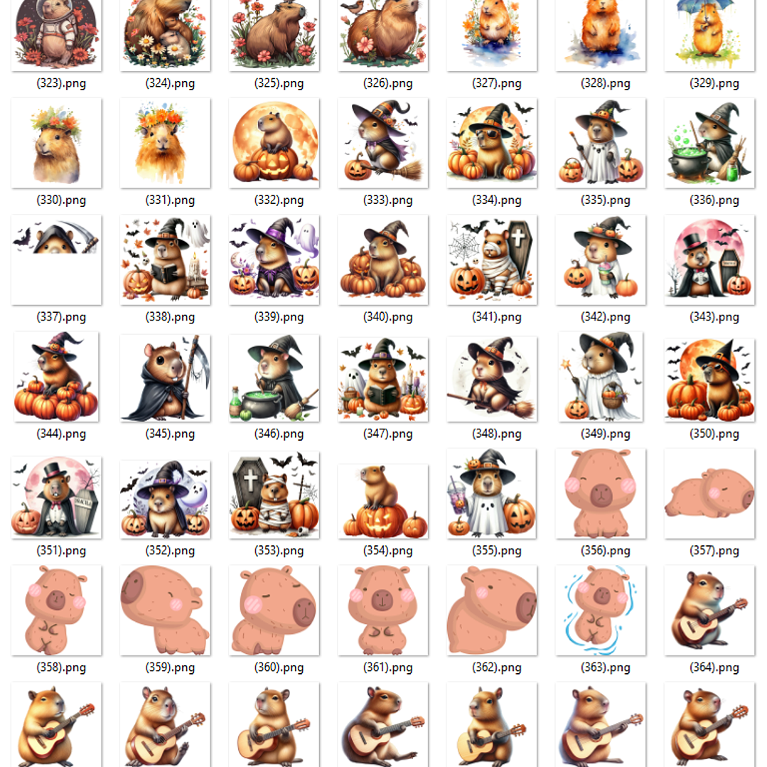 Kit Digital Capivara em Png  3