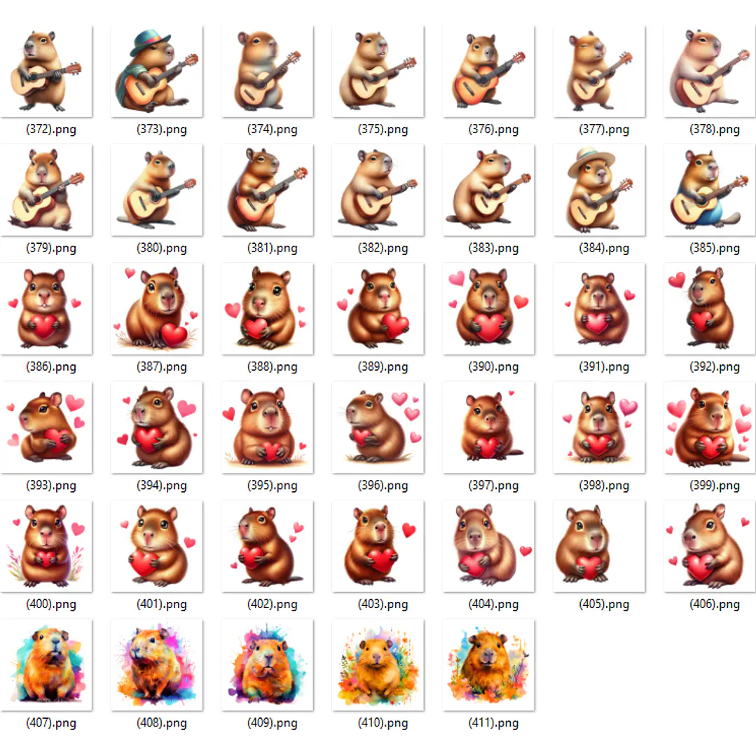Kit Digital Capivara em Png  4