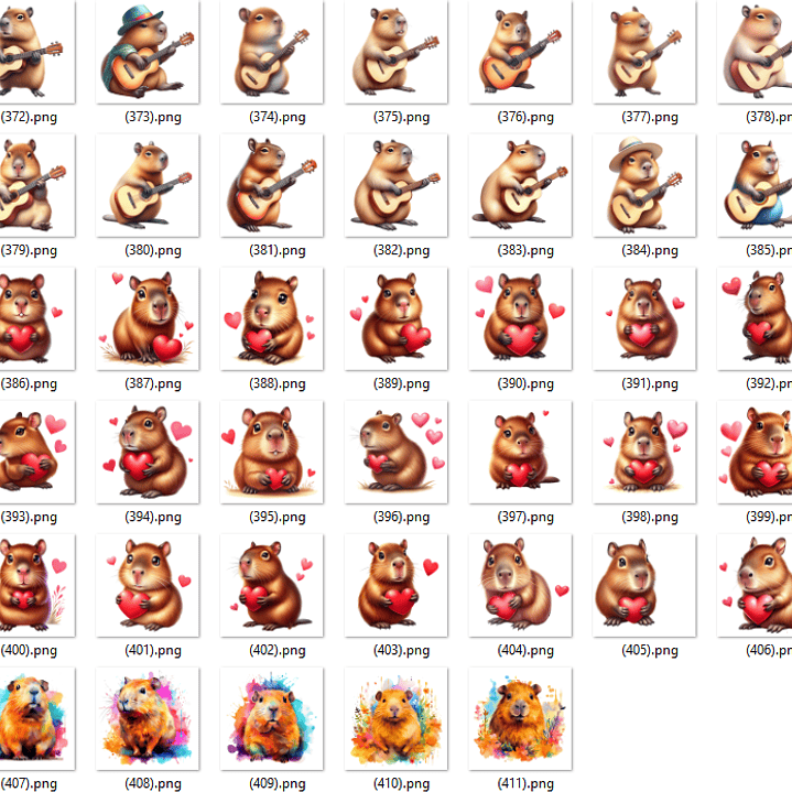 Kit Digital Capivara em Png  4