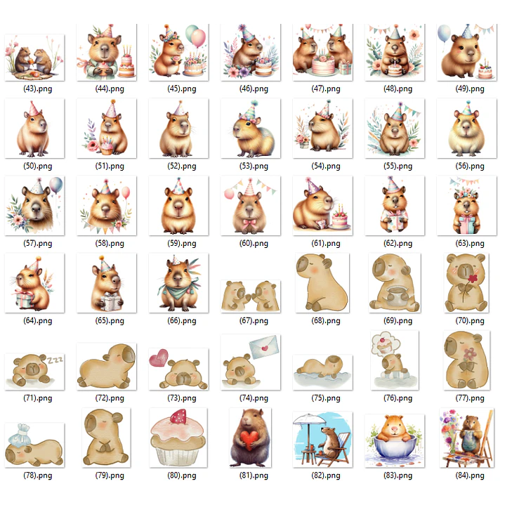 Kit Digital Capivara em Png  6