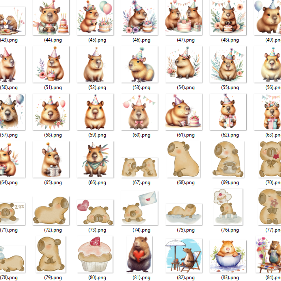 Kit Digital Capivara em Png  6