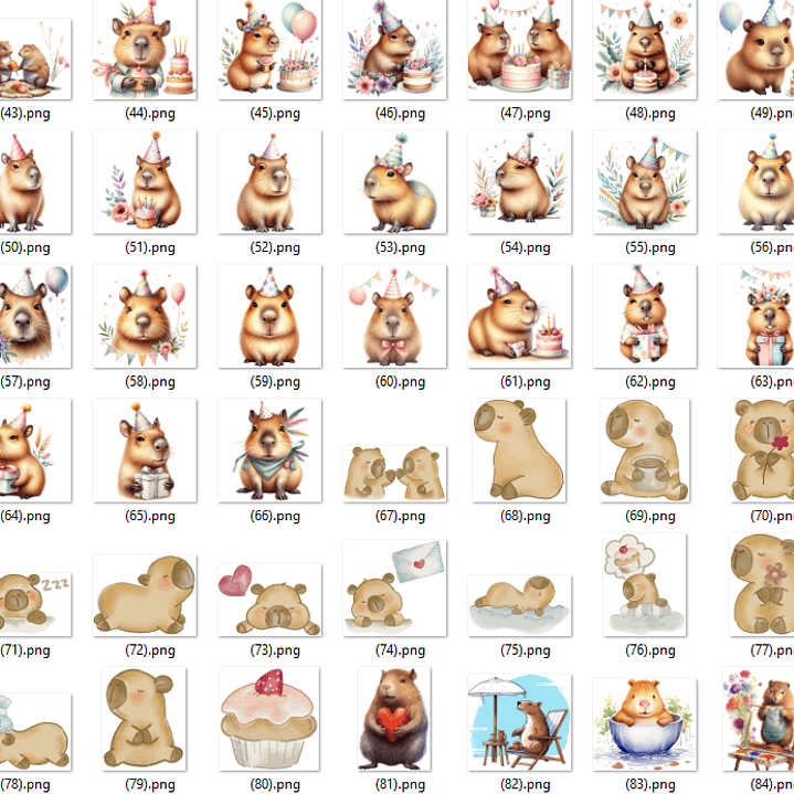 Kit Digital Capivara em Png  6