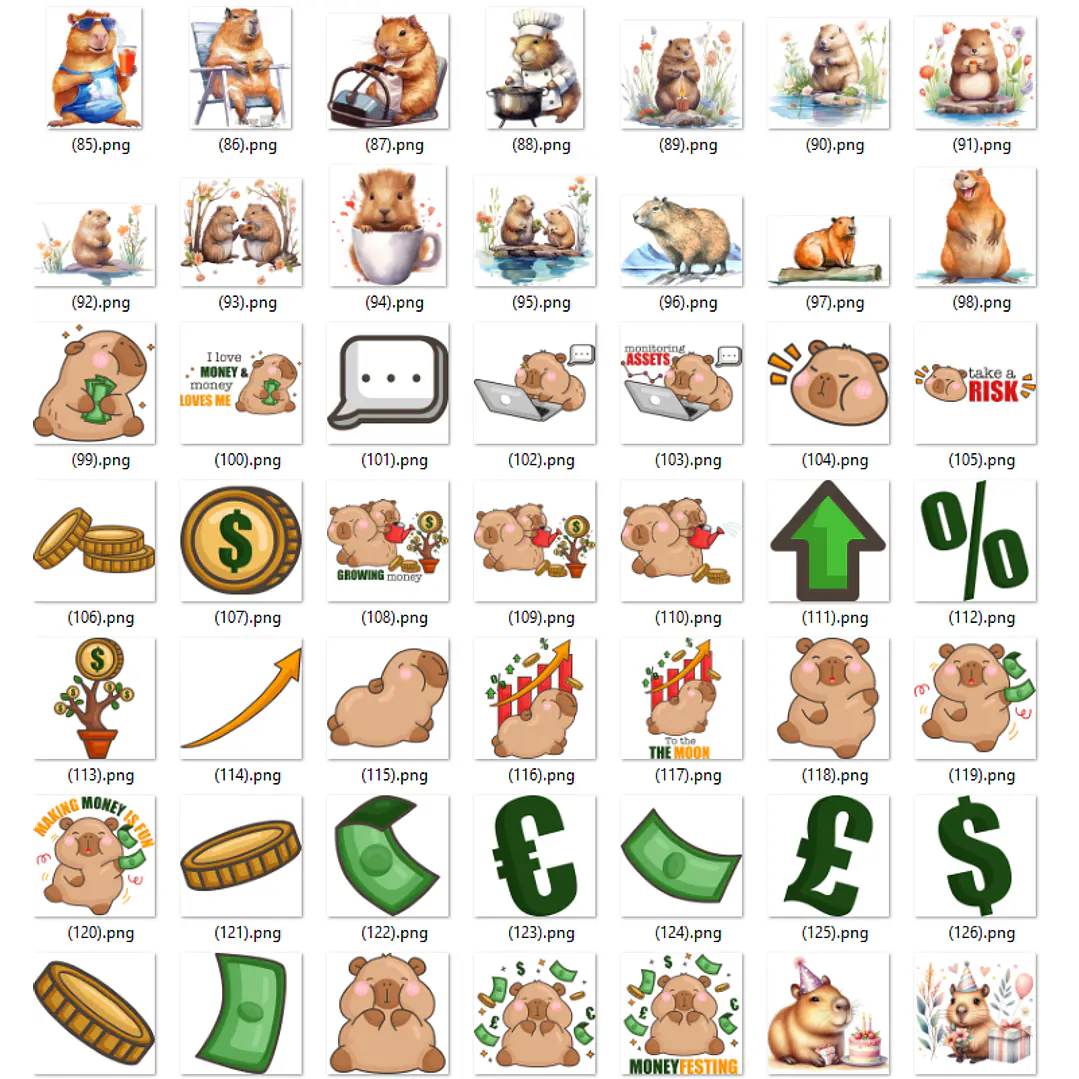 Kit Digital Capivara em Png  7