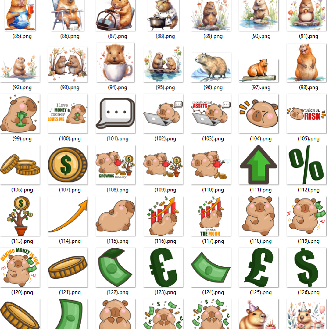 Kit Digital Capivara em Png  7