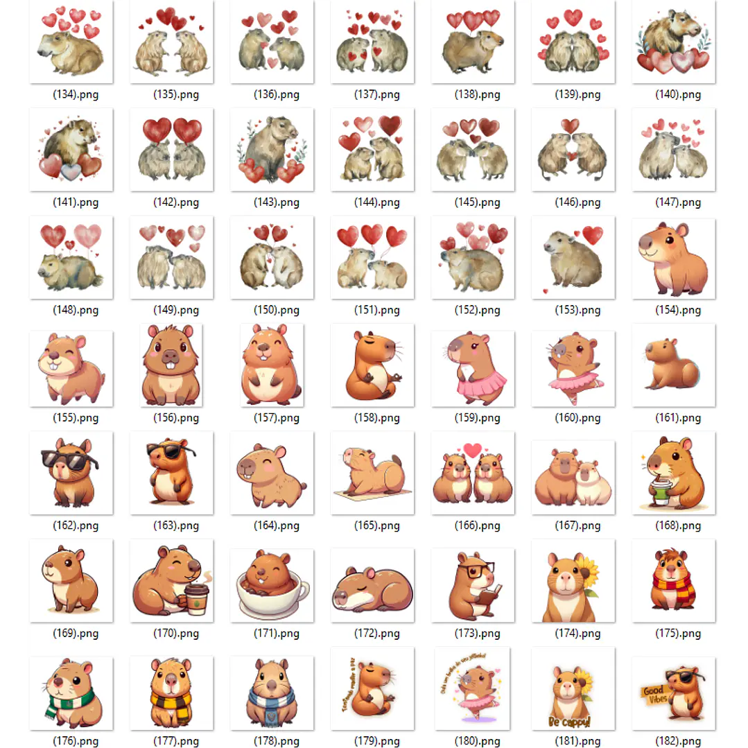 Kit Digital Capivara em Png  8