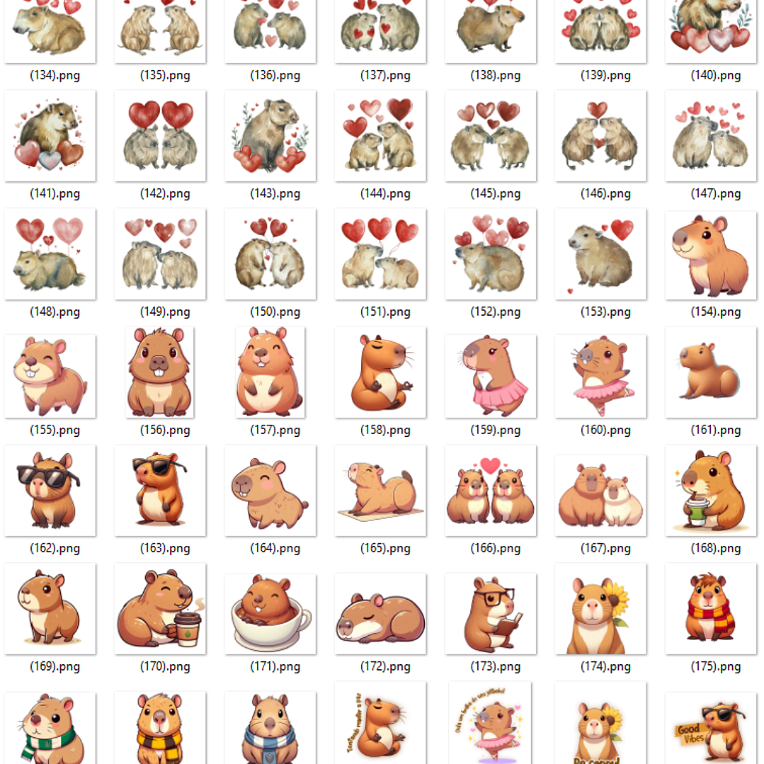 Kit Digital Capivara em Png  8