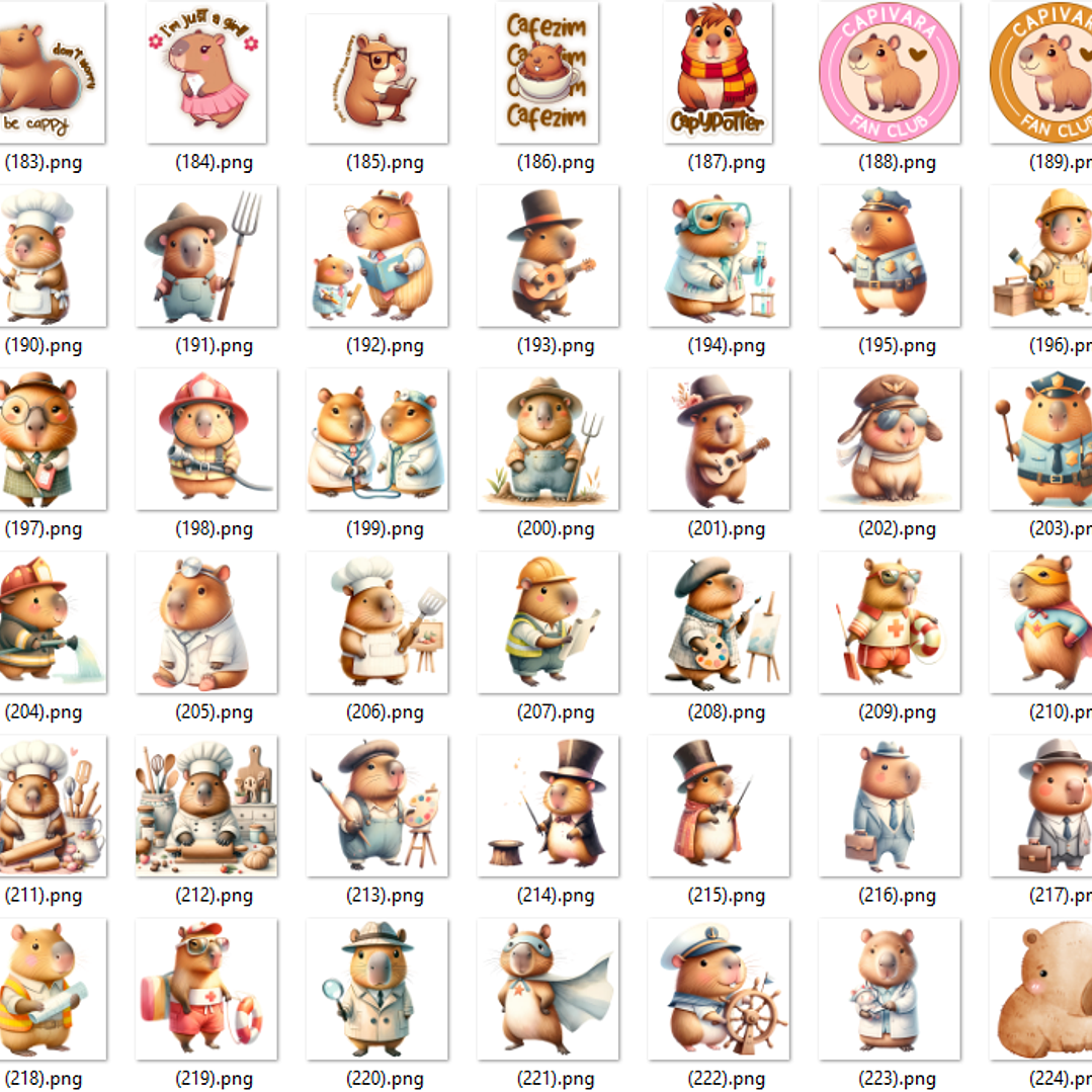 Kit Digital Capivara em Png  9