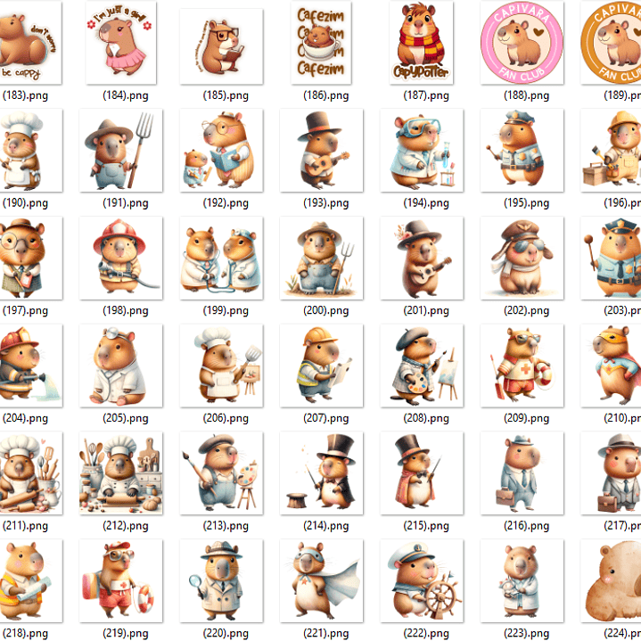 Kit Digital Capivara em Png  9