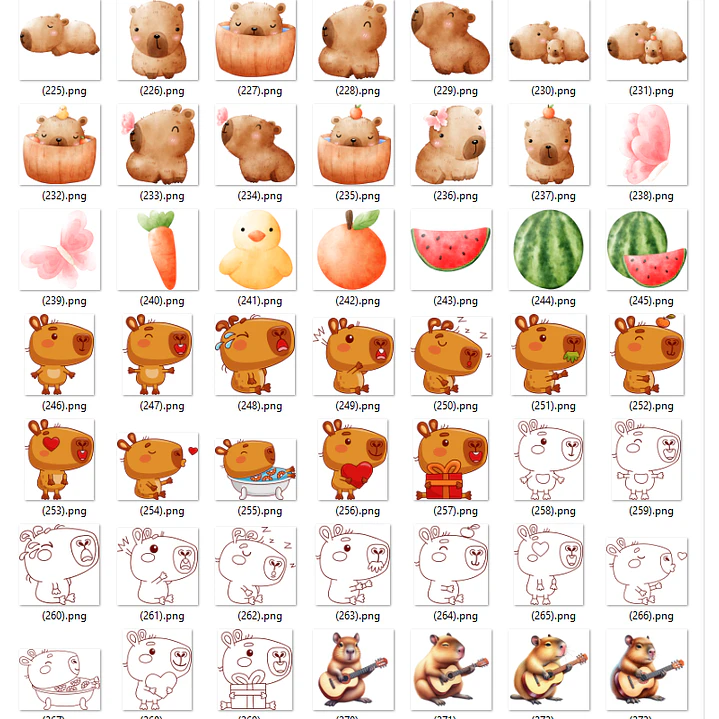 Kit Digital Capivara em Png  10