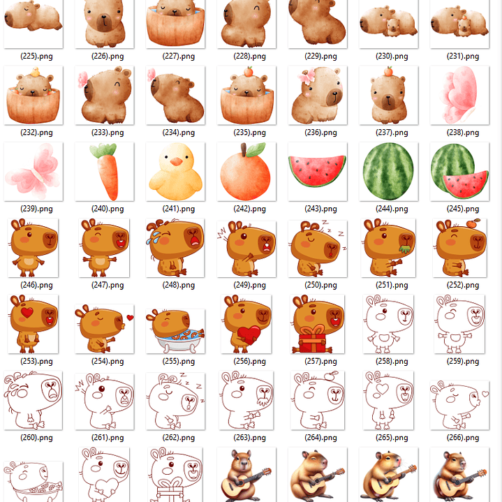 Kit Digital Capivara em Png  10